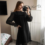 Boho Mini Dress Tunic Dress, Willow in Black