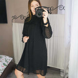 Boho Mini Dress Tunic Dress, Willow in Black
