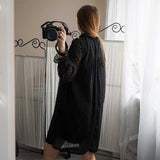 Boho Mini Dress Tunic Dress, Willow in Black