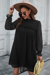 Boho Mini Dress Tunic Dress, Willow in Black