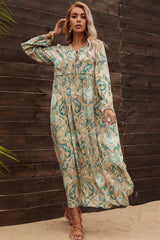 Boho Dress, Gown, Green and Copper Anna Vintage Rose - Wild Rose Boho