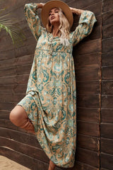 Boho Dress, Gown, Green and Copper Anna Vintage Rose - Wild Rose Boho