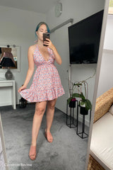 Mini Dress, Boho Dress, Vintage Dress, Sweet Pink Daisy - Wild Rose Boho