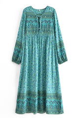 Gown Dress, Boho Maxi Dress, Loose Dress, Green Camel