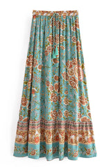 Boho Skirt, Maxi Skirt, Calida in Green - Wild Rose Boho