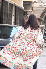 Boho Robe, Kimono Robe, Camila White Floral - Wild Rose Boho