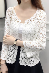 Boho Cardigan,Vinatge Crochet Cardigan Blouse, Marry White and Apricot - Wild Rose Boho