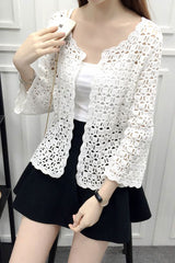 Boho Cardigan,Vinatge Crochet Cardigan Blouse, Marry White and Apricot - Wild Rose Boho
