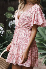 Mini Dress, Boho Dress, Vintage Dress, Pink Flower Child - Wild Rose Boho