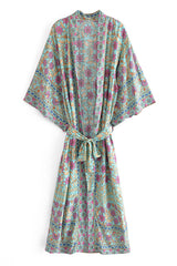 Boho Robe, Kimono Robe, Arama in Pine Green - Wild Rose Boho