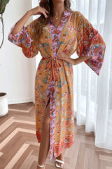 Boho Robe, Kimono Robe, Anna in Yellow Tiffany - Wild Rose Boho