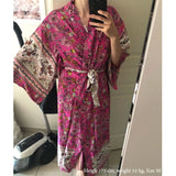 Boho Robe, Kimono Robe, Irma in Pink Berry - Wild Rose Boho
