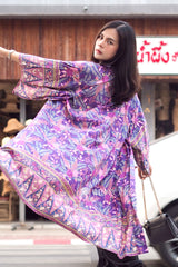 Boho Robe, Kimono Robe, Forest in Purple - Wild Rose Boho