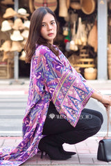 Boho Robe, Kimono Robe, Forest in Purple - Wild Rose Boho