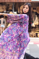 Boho Robe, Kimono Robe, Forest in Purple - Wild Rose Boho