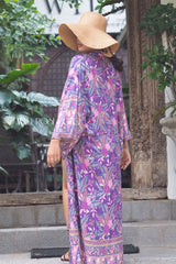 Boho Robe, Kimono Robe, Forest in Purple - Wild Rose Boho