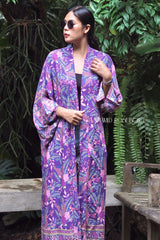Boho Robe, Kimono Robe, Forest in Purple - Wild Rose Boho