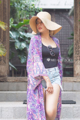 Boho Robe, Kimono Robe, Forest in Purple - Wild Rose Boho