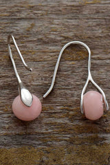 Boho Earrings, Dangle Earrings, Pink Opal and Jaspers - Wild Rose Boho