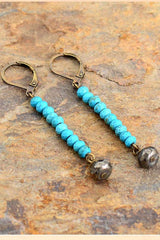 Boho Earrings, Dangle Earrings, Blue Black Labradorite - Wild Rose Boho