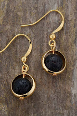 Boho Earrings, Dangle Earrings, Moon Blue Turquoise, Jasper, Lava - Wild Rose Boho