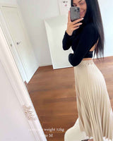 Boho Skirt, Hippie Skirts, Midi Pleated Skirt, Dark Tone