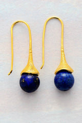 Boho Earrings, Dangle Earrings, Blue Lapis and Tiger Eye - Wild Rose Boho