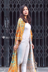 Boho Robe, Kimono Robe, Calla in Orange - Wild Rose Boho