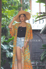 Boho Robe, Kimono Robe, Calla in Orange - Wild Rose Boho