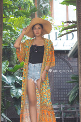Boho Robe, Kimono Robe, Camila Calla in Orange - Wild Rose Boho