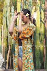 Boho Robe, Kimono Robe, Calla in Orange - Wild Rose Boho