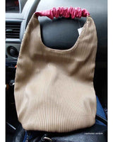 Boho Bag, Hobo Bags, Ruched Fabric Bag in White, Black, Brown