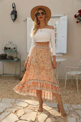 Boho Skirt, Hippie Skirts, Midi Skirt, Wild Rose in Blue, Pink, Smoke