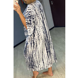 Beach Dress, Maxi Boho Dress, Kaftan Dress, Jose Tie Dye Print in Blue and White