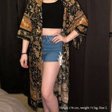 Boho Robe, Kimono Robe, Rosa Black Midnight - Wild Rose Boho