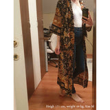Boho Robe, Kimono Robe, Rosa Black Midnight - Wild Rose Boho