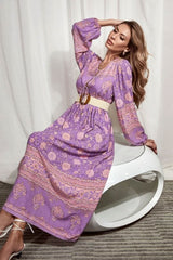 Gown Dress, Boho Maxi Dress, Loose Dress, Purple Anna Wild Rose