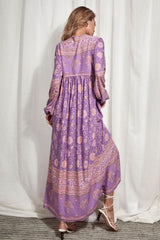 Gown Dress, Boho Maxi Dress, Loose Dress, Purple Anna Wild Rose