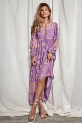Gown Dress, Boho Maxi Dress, Loose Dress, Purple Anna Wild Rose