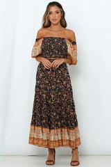 Boho 2 Piece Set, Matching Crop Top and Maxi Skirt, Jasmine in Navy - Wild Rose Boho