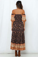 Boho 2 Piece Set, Matching Crop Top and Maxi Skirt, Jasmine in Navy - Wild Rose Boho