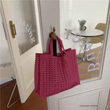 Boho Bag, Tote Bags, Crochet Tote Shopper Handbags in Pink, Blue, Black, Green