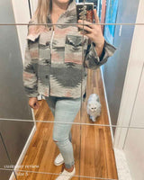 Boho Jacket, Woolen Coats for Women, Aztec Hendrix in Red, Fast Shipping