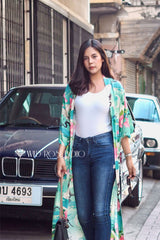 Boho Robe, Kimono Robe, Lily-Lotus in Green - Wild Rose Boho