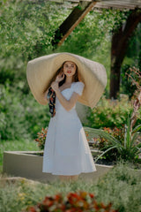 Boho Hat, Sun Hat, Beach Hat, Extra Large Wide Brim Straw Hat (45 cm)