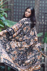 Boho Robe, Kimono Robe, Rosa Black Midnight - Wild Rose Boho
