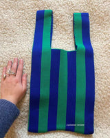 Boho Bag, Eco Tote Bags, Crochet Tote, Knitted Shopper Handbags, Striped in 5 colors