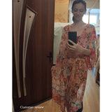 Boho Robe, Kimono Robe, Irma Peony Pigeon in Red - Wild Rose Boho