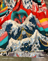 Boho Robe, Kimono Robe, Beach Cover up, Red Harajku