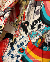 Boho Robe, Kimono Robe, Beach Cover up, Red Harajku